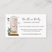 Chic roze Waterverf Voorste deur Visitekaartje (Voorkant)