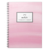Chic Roze Waterverf Wash Modern Notitieboek (Voorkant)
