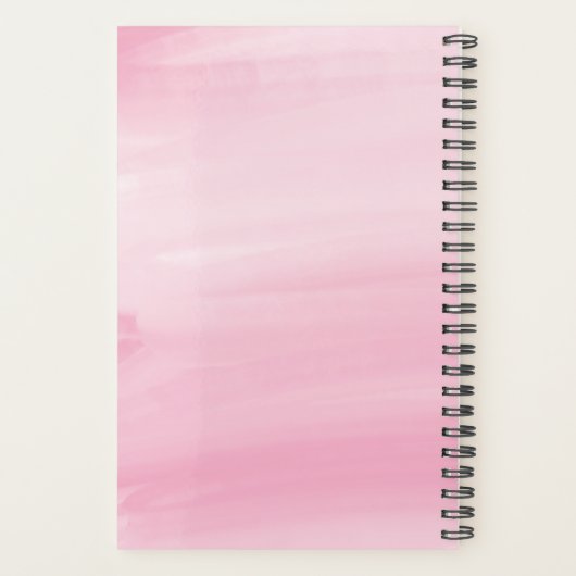 Chic Roze Waterverf Wash Modern Planner (Achterkant)