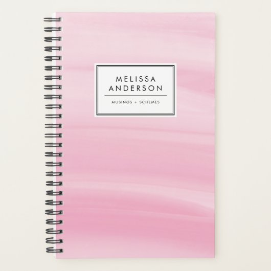 Chic Roze Waterverf Wash Modern Planner (Voorkant)