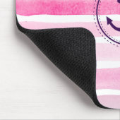 Chic roze Waterverven Stripes Muismat (Hoek)