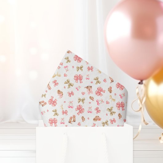 Chic Roze Westerne Cowgirl Laarzen, Petten & Bogen Tissuepapier