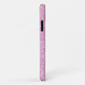 Chic roze White roze patroon Case-Mate iPhone Case (Achterkant/rechts)