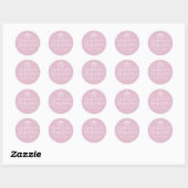 Chic Roze Wit Baby shower Minimalist Ronde Sticker (Vel)