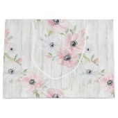 Chic roze witte bloemen bruids douche groot cadeauzakje (Voorkant)