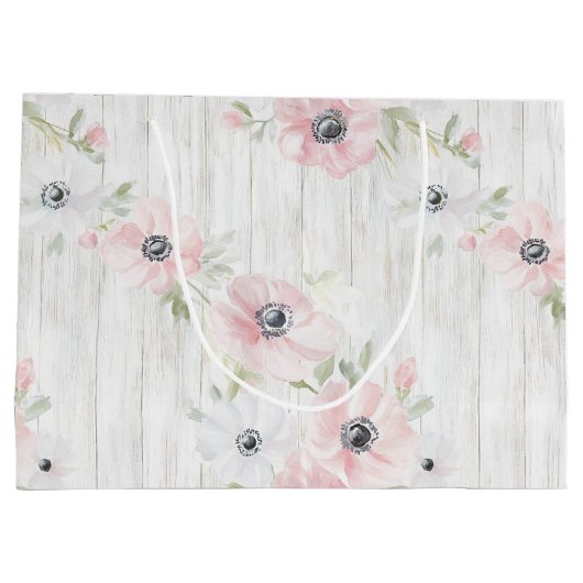 Chic roze witte bloemen bruids douche groot cadeauzakje (Achterkant)