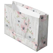 Chic roze witte bloemen bruids douche groot cadeauzakje (Voorkant Gekanteld)