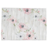 Chic Roze Witte Bloemen Bruidsmeisjesfeest Groot Cadeauzakje (Achterkant)