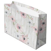 Chic Roze Witte Bloemen Vrijgezellenfeest Groot Cadeauzakje (Achterkant Gekanteld)