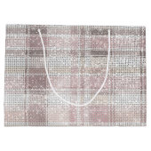 Chic Roze Witte Geplakte Strepen Kerst Sparkle Groot Cadeauzakje (Achterkant)