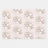 Chic Roze Witte Stippen Boog Ornament Kerst Inpakpapier Vel (Voorkant 3)