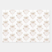 Chic Roze Witte Stippen Boog Ornament Kerst Inpakpapier Vel (Voorkant 2)