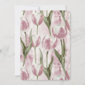 Chic Roze Witte Tulp Bloemen Huwelijk Kaart (Achterkant)