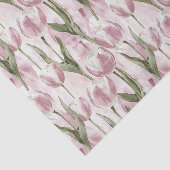 Chic Roze Witte Tulp Bloemen Verjaardag Tissuepapier (Detail)