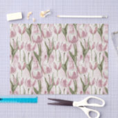 Chic Roze Witte Tulp Bloemen Verjaardag Tissuepapier (Craft)
