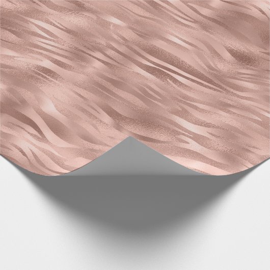 Chic roze Zebra Stripes Cadeaupapier (Hoek)