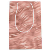 Chic roze Zebra Stripes Medium Cadeauzakje (Voorkant)
