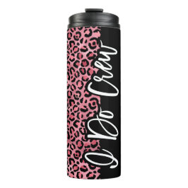 Chic Roze & Zwart Leopard Bachelorette Tumbler Thermosbeker