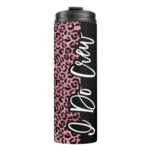 Chic Roze & Zwart Leopard Bachelorette Tumbler Thermosbeker (Voorkant)