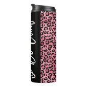 Chic Roze & Zwart Leopard Bachelorette Tumbler Thermosbeker (Geroteerd rechts)