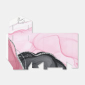 Chic Roze & Zwart Marmer Favoriet Box Bedankdoosjes (Uitgevouwen)
