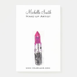 Chic roze zwart zilveren waterverf lipstick Make-u Post-it® Notes