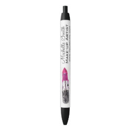 Chic roze zwart zilveren waterverf lipstick Make-u Zwarte Inkt Pen