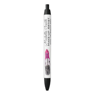 Chic roze zwart zilveren waterverf lipstick Make-u Zwarte Inkt Pen