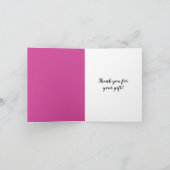 Chic roze zwarte wimpers Dank u Bedankkaart (Binnen)