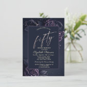 Chic Rozen Donkere Goth 50ste Verjaardag Kaart (Staand voorkant)