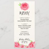 Chic Rozen Floral Derby Day Party Menu (Voorkant)