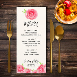 Chic Rozen Floral Derby Day Party Menu