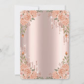 Chic Rozen Glitter Druppels Jurk Quinceañera Kaart (Achterkant)