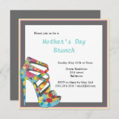 Chic  Rozen High Heel Moederdag Brunch Kaart (Voorkant / Achterkant)