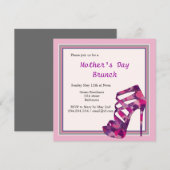 Chic Rozen High Heel Moederdag Brunch Kaart (Voorkant / Achterkant)