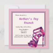 Chic Rozen High Heel Moederdag Brunch Kaart (Voorkant)
