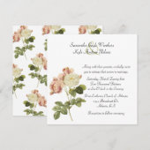 Chic  Rozen Wedding Uitnodiging (Voorkant / Achterkant)