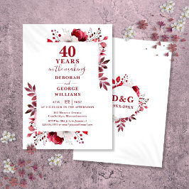 Chic Ruby 40e huwelijksjubileum bloemstuk Kaart