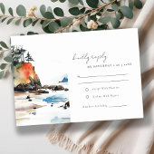 Chic Ruby Beach Olympisch Nationaal Park Wedding RSVP Kaartje