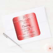 Chic Ruby Red Soft Glitter Product Labels Monogram (Envelop)
