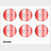 Chic Ruby Red Soft Glitter Product Labels Monogram (Vel)