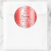 Chic Ruby Red Soft Glitter Product Labels Monogram (Tas)