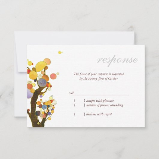 Chic Rural Trees Outdoor Wedding RSVP Kaartje (Voorkant)