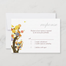Chic Rural Trees Outdoor Wedding RSVP Kaartje