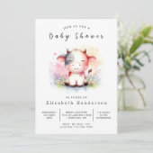 Chic Rustic Barn Koe Baby shower Kaart (Staand voorkant)