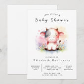 Chic Rustic Barn Koe Baby shower Kaart (Voorkant / Achterkant)