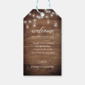 Chic Rustic Barn Wood Weddenschap Welkom Cadeaulabel (Achterkant)