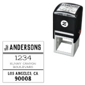 Chic Rustic Big Family Name Personalized Address Zelfinktende Stempel (In situ)