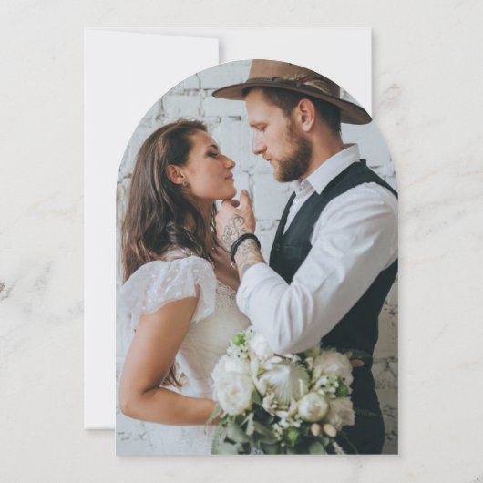 Chic Rustic Bloemen Fotoboog Huwelijk Kaart (Achterkant)