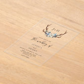 Chic Rustic Bloemgewei bruiloft Acryl Uitnodigingen (Laagn)